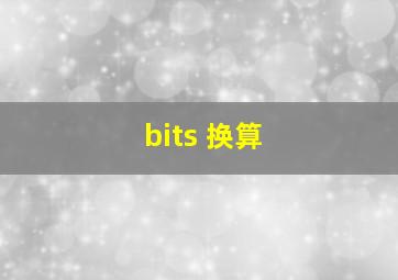 bits 换算